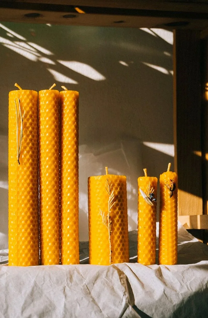 Beeswax Taper Candles (pair)